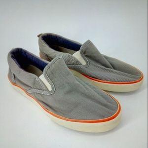 Gap Gray Orange Slip On Elastic Canvas Sneakers Little Boy 2